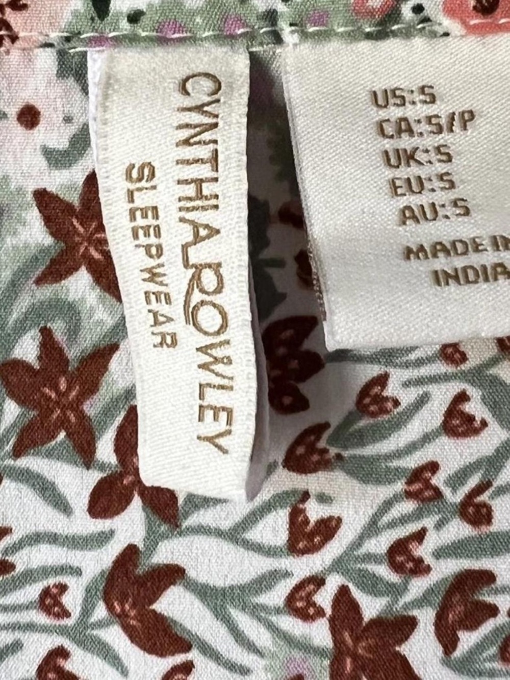 Cynthia Rowley Cream Floral Short Pajama Set - Picture 5 of 8